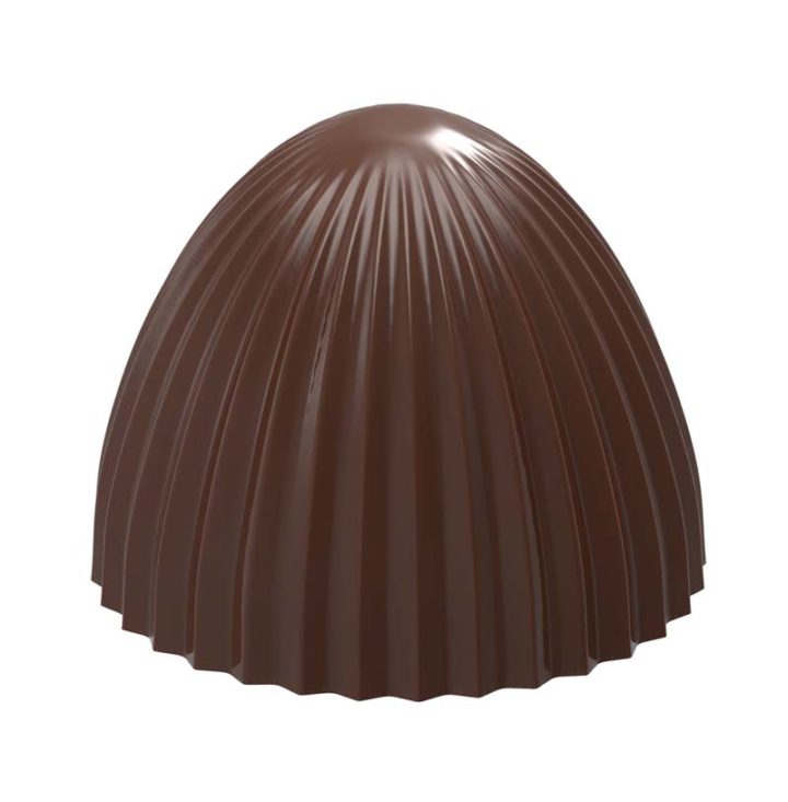 Chocolate World Frame Moulds - CW1968 - Upper Part Egg Pleated - 7.5gm - 24.5x24.5x20mm