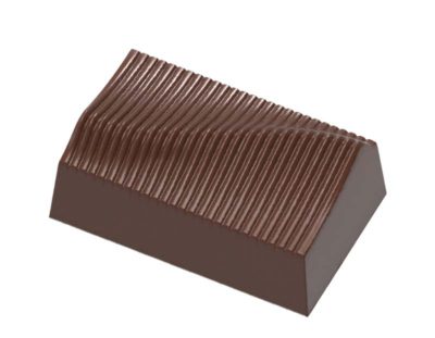 Chocolate World Frame Moulds - CW1969 - Rectangle Pleated - 10.5gm - 35x21.5x14mm