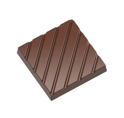 Chocolate World Frame Moulds - CW1980 - Caraque With Lines - 5.5gm - 31x31x5mm