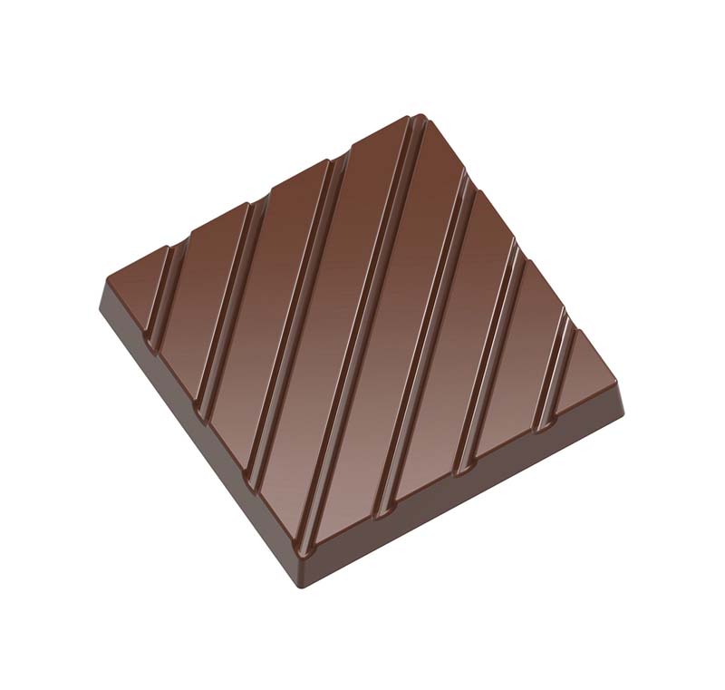 Chocolate World Frame Moulds - CW1980 - Caraque With Lines - 5.5gm - 31x31x5mm
