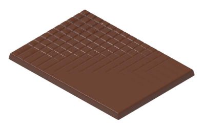 Chocolate World Frame Moulds - CW1982 - Caraque With Grid - 10gm - 69.5x49.5x3mm