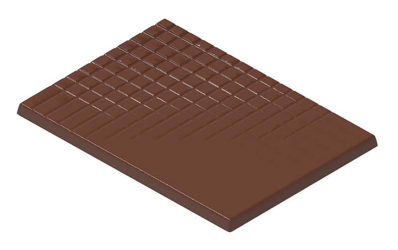 Chocolate World Frame Moulds - CW1982 - Caraque With Grid - 10gm - 69.5x49.5x3mm