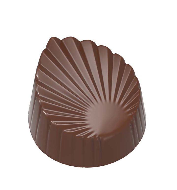 Chocolate World Frame Moulds - CW1988 - Leaf Pleated - 12gm - 33.5x30.5x19mm