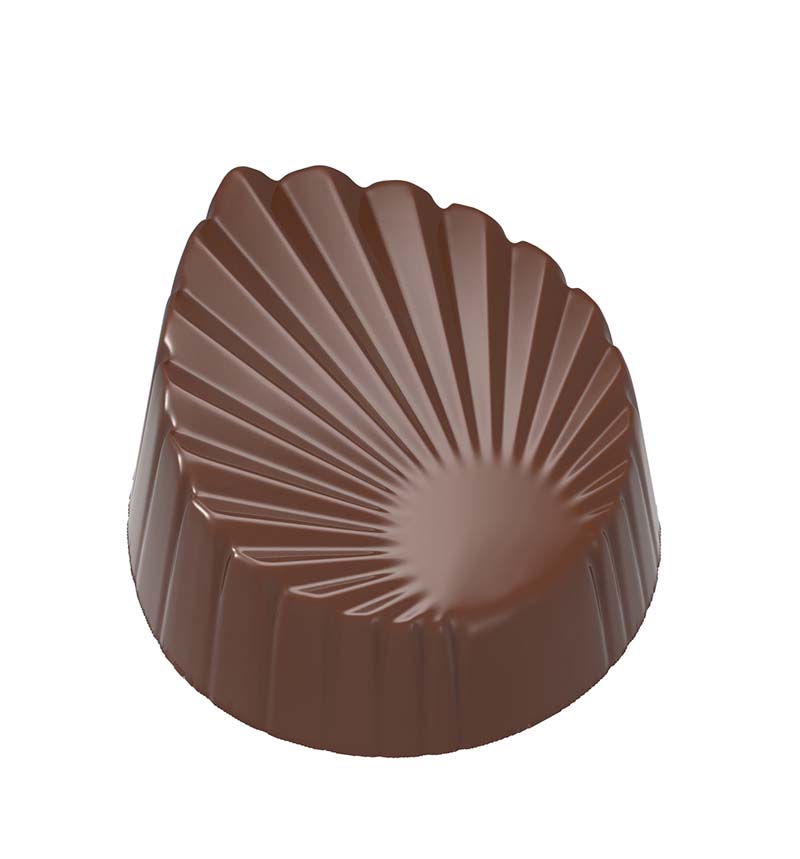 Chocolate World Frame Moulds - CW1988 - Leaf Pleated - 12gm - 33.5x30.5x19mm