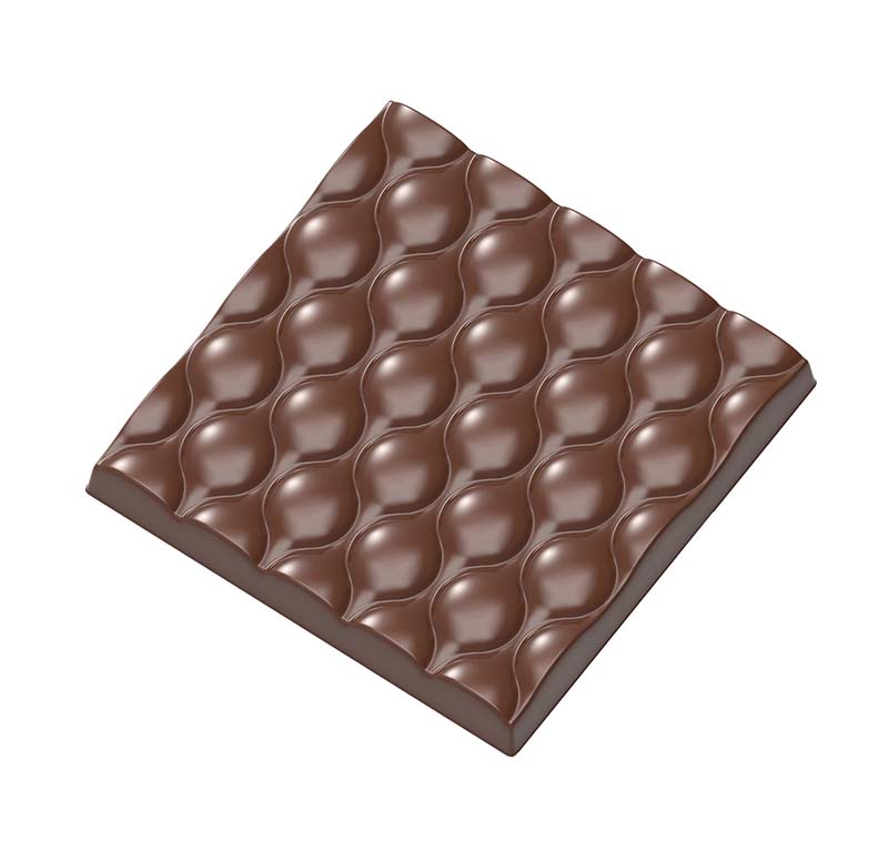 Chocolate World Frame Moulds - CW1990 - Tablet Bubbles - 63gm - 80x80x10mm