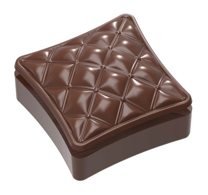 Chocolate World Frame Moulds - CW1993 - Bonbonniere Cushion Chesterfield - 695gm - 117x117x59mm