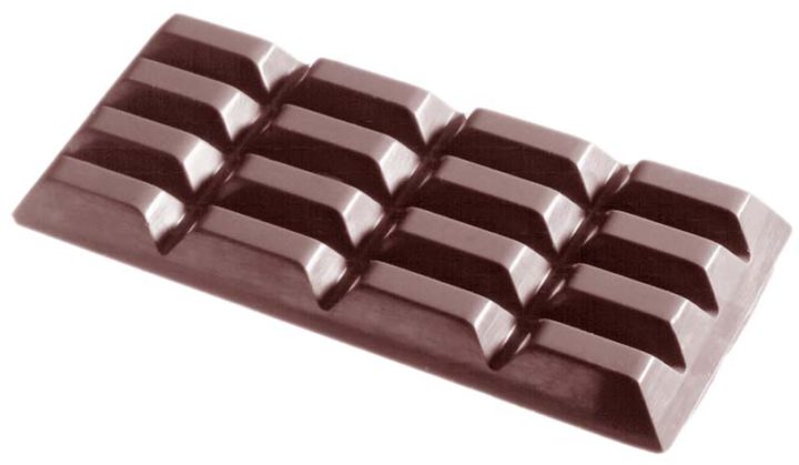 Chocolate World Frame Moulds - CW2015 - Tablet 4X4 Long 115 Gr - 115gm - 149x69x12mm