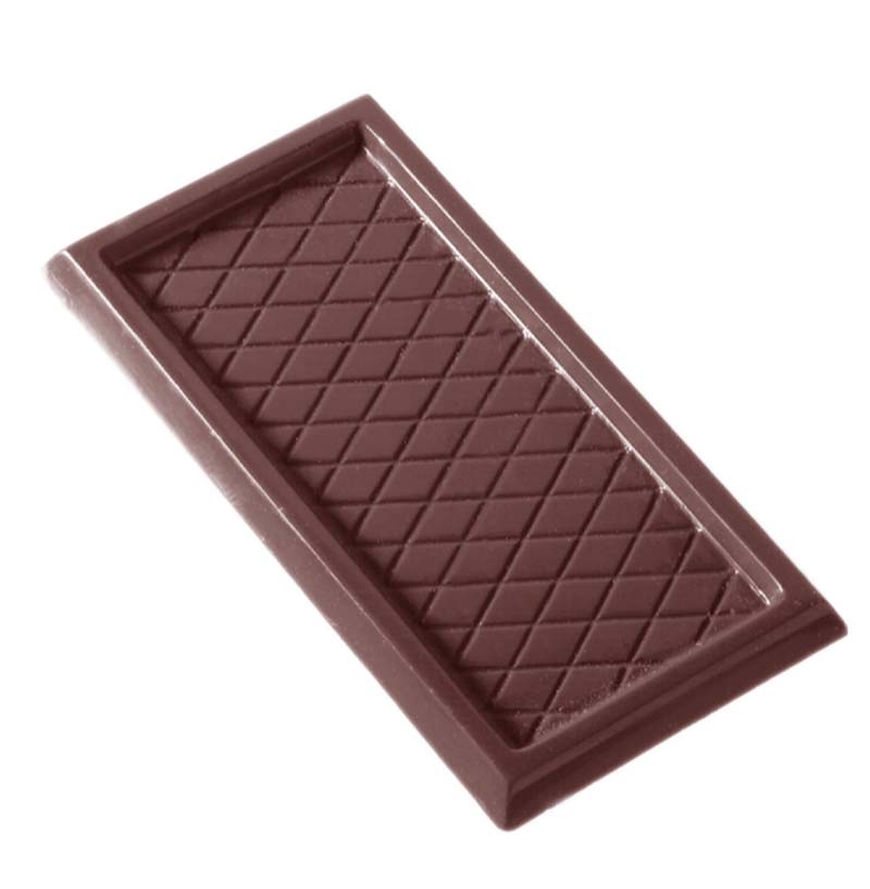Chocolate World Frame Moulds - CW2018 - Caraque Rectangular Checkered - 9gm - 78x38x4mm