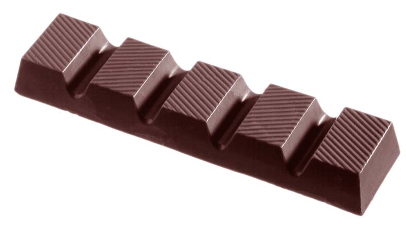 Chocolate World Frame Moulds - CW2019 - Bar Striped 44 Gr - 44gm - 113x29x13mm