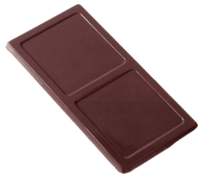 Chocolate World Frame Moulds - CW2031 - Caraque Rectangular Smooth - 9gm - 78x39x3mm