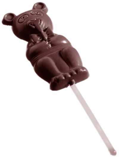 Chocolate World Frame Moulds - CW2039 - Lollipop Bear - 15gm - 75x33x10mm