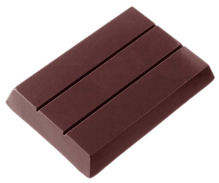 Chocolate World Frame Moulds - CW2050 - Tablet 1X3 Flat 88 Gr - 88gm - 94x65x13mm