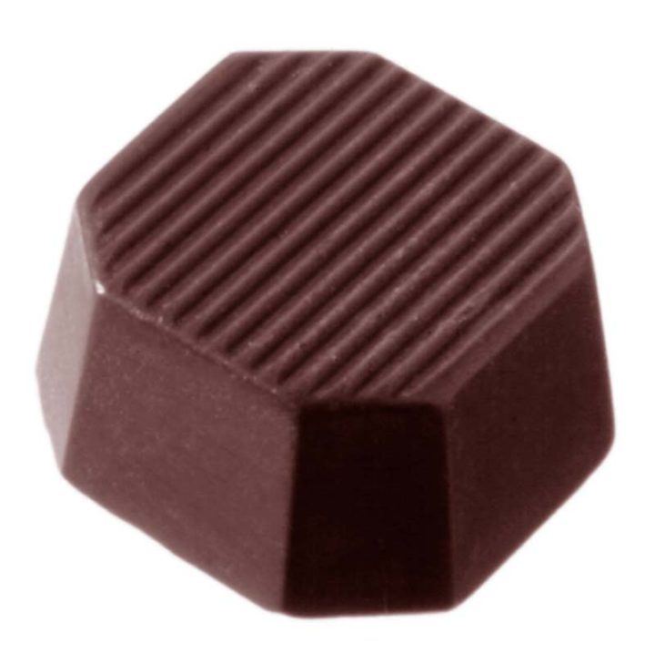 Chocolate World Frame Moulds - CW2058 - Octagon Striped - 5gm - 23x23x11mm