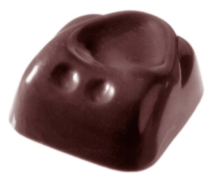 Chocolate World Frame Moulds - CW2064 - Square Pushed - 5gm - 24x24x11mm