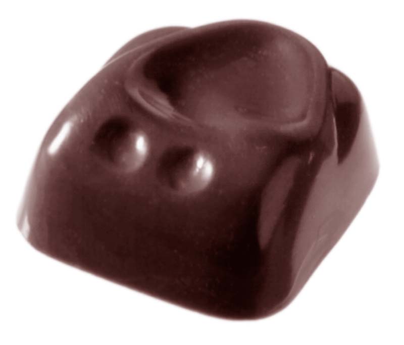 Chocolate World Frame Moulds - CW2064 - Square Pushed - 5gm - 24x24x11mm