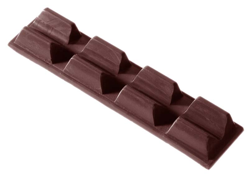 Chocolate World Frame Moulds - CW2089 - Bar 4X2 23 Gr - 23gm - 115x28x12mm