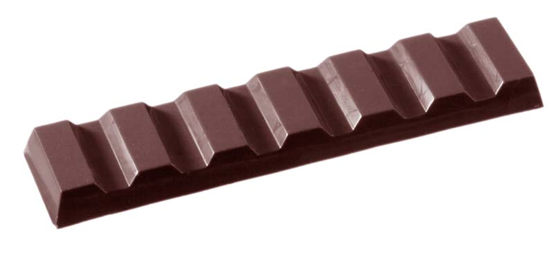 Chocolate World Frame Moulds - CW2096 - Bar 7 Cubes 28 Gr - 28gm - 115x25x9mm