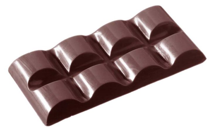 Chocolate World Frame Moulds - CW2100 - Tablet 2X4 Rounded 38 Gr - 38gm - 98x49x10mm