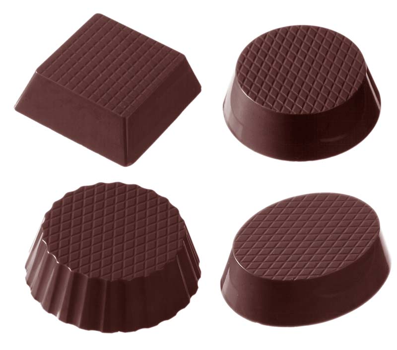 Chocolate World Frame Moulds - CW2112 - Petit Four Cup 4 Fig. - 32gm - N/AxN/AxN/Amm