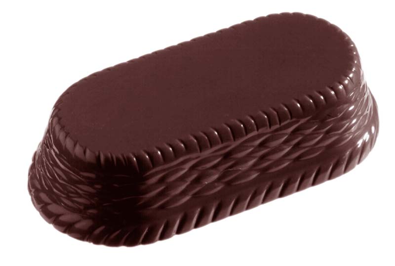 Chocolate World Frame Moulds - CW2151 - Oval Basket - 57gm - 78x40x20mm