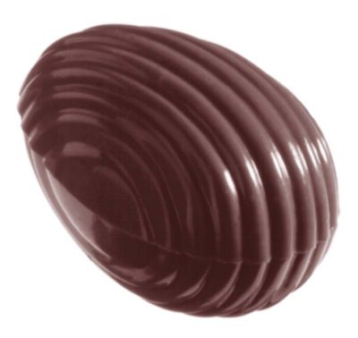 Chocolate World Frame Moulds - CW2203 - Striped Egg 32mm - 5gm - 32x22x11mm