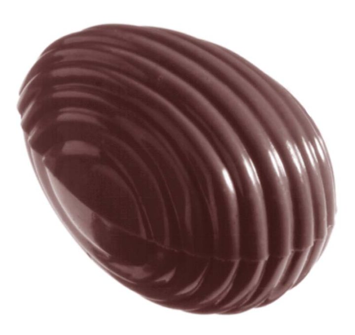 Chocolate World Frame Moulds - CW2203 - Striped Egg 32mm - 5gm - 32x22x11mm