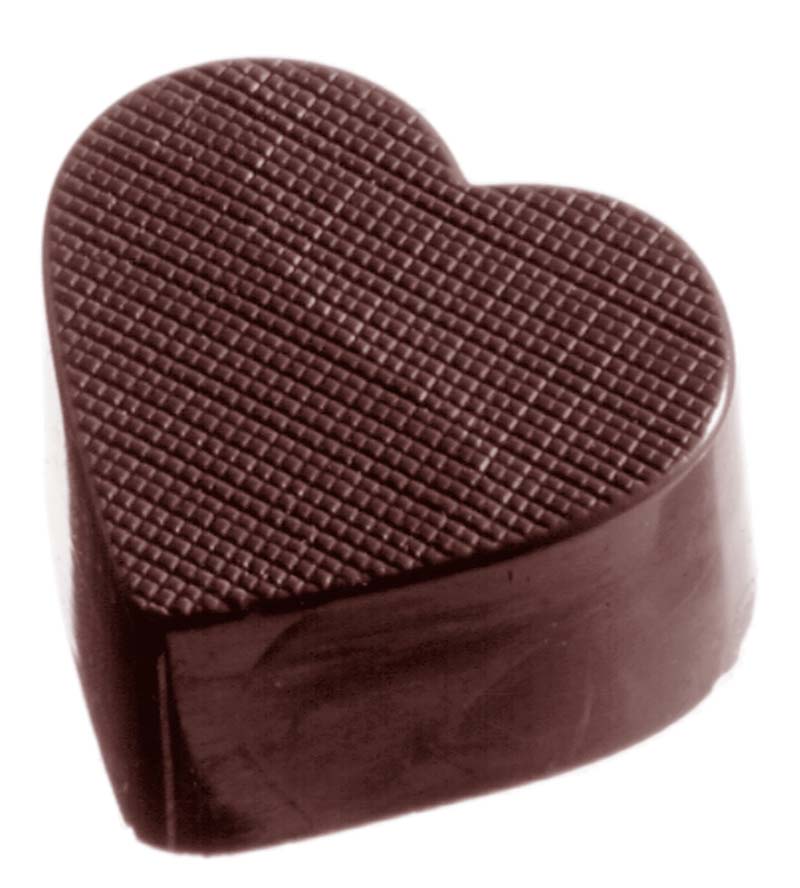 Chocolate World Frame Moulds - CW2245 - Heart Checkered - 11gm - 33x28x15mm