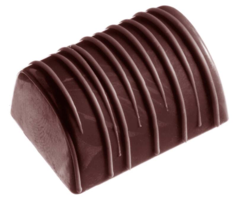 Chocolate World Frame Moulds - CW2247 - Buche With Stripes - 18gm - 36x26x18mm