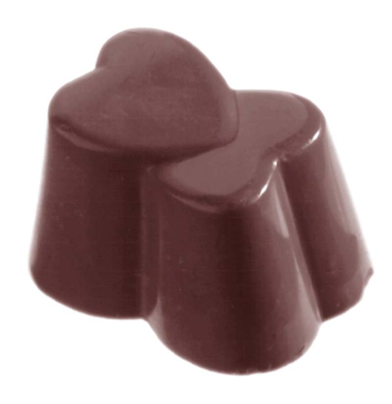 Chocolate World Frame Moulds - CW2249 - Double Heart - 11gm - 30x22x20mm