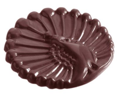 Chocolate World Frame Moulds - CW2250 - Peacock Caraque - 8gm - 51x51x5mm