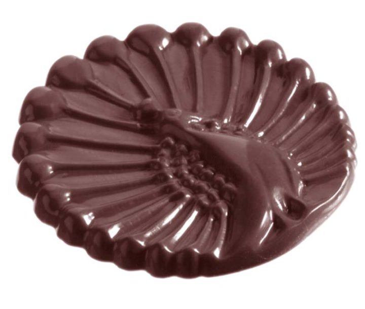 Chocolate World Frame Moulds - CW2250 - Peacock Caraque - 8gm - 51x51x5mm