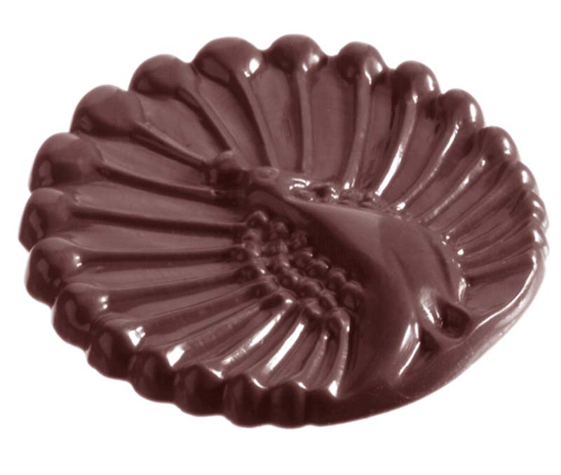 Chocolate World Frame Moulds - CW2250 - Peacock Caraque - 8gm - 51x51x5mm