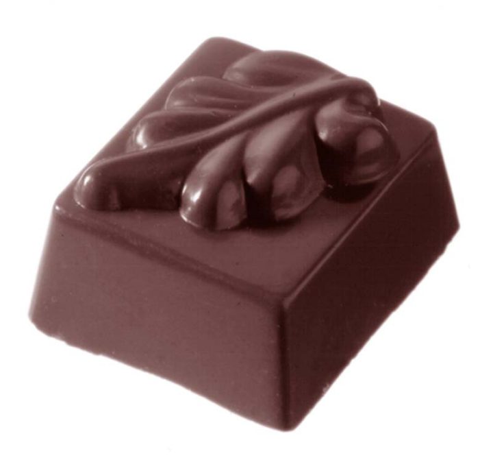 Chocolate World Frame Moulds - CW2298 - Rectangular Leaf - 16gm - 33x29x20mm