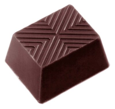 Chocolate World Frame Moulds - CW2307 - Square Lined - 10gm - 29x23x15mm