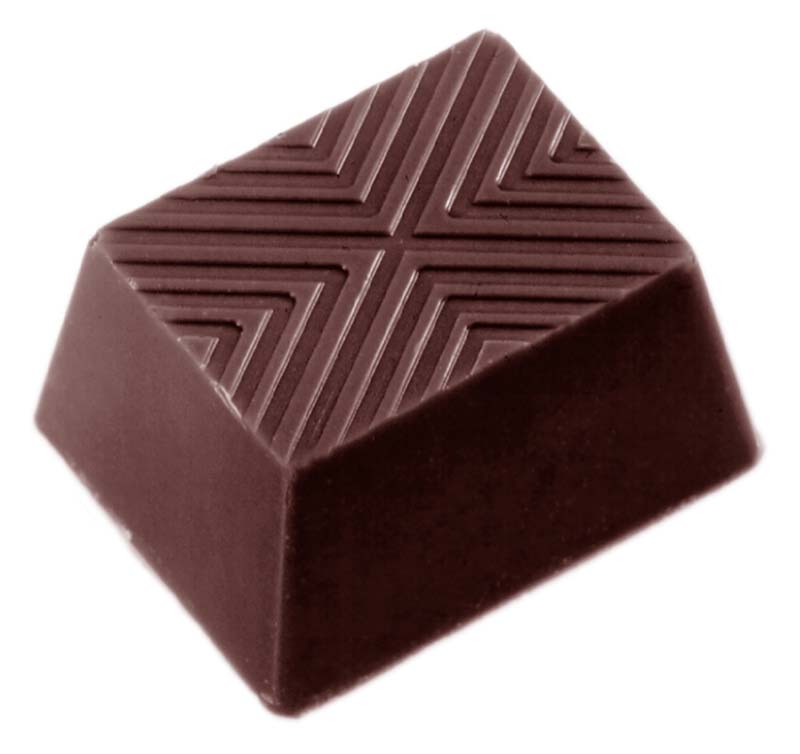 Chocolate World Frame Moulds - CW2307 - Square Lined - 10gm - 29x23x15mm