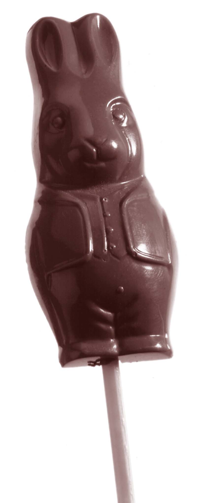Chocolate World Frame Moulds - CW2317 - Lollipop Hare - 16gm - 74x30x12mm