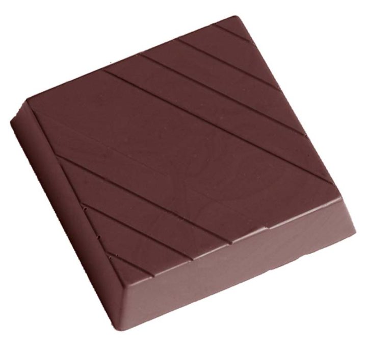 Chocolate World Frame Moulds - CW2356 - Square With Lines - 19gm - 41x41x10mm