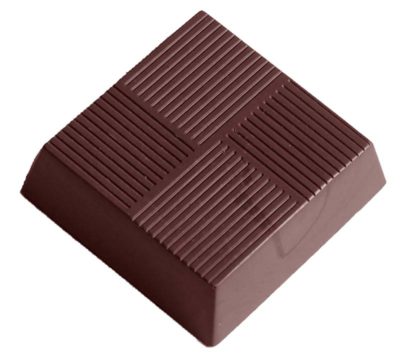 Chocolate World Frame Moulds - CW2359 - Square With Lines - 13gm - 33x33x10mm