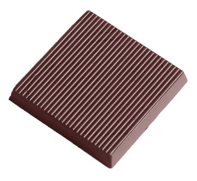 Chocolate World Frame Moulds - CW2360 - Caraque Striped - 6gm - 33x33x5mm