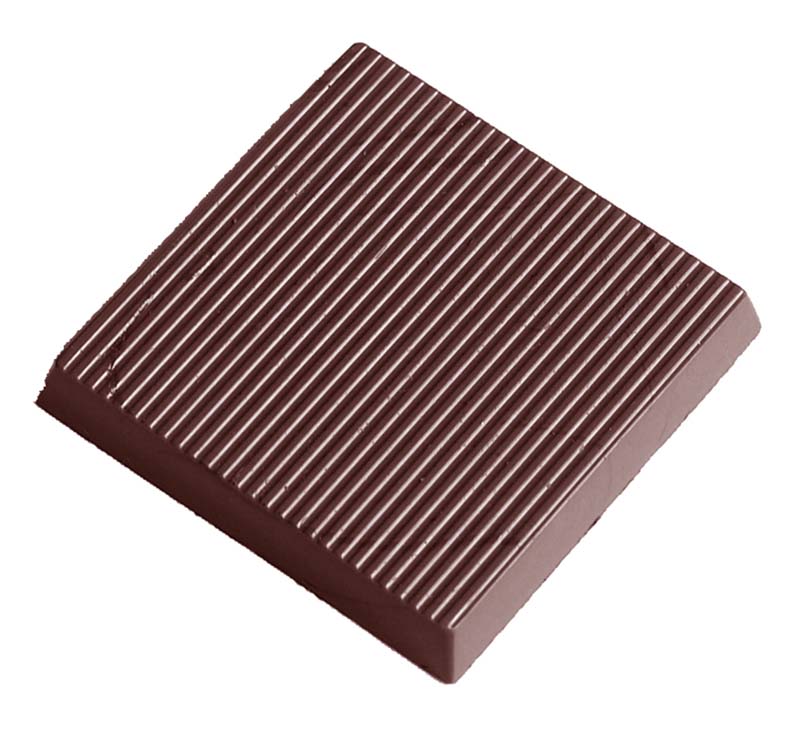 Chocolate World Frame Moulds - CW2360 - Caraque Striped - 6gm - 33x33x5mm