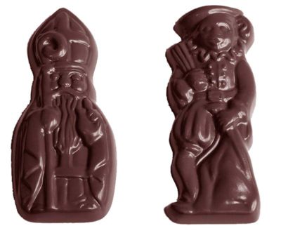 Chocolate World Frame Moulds - CW2365 - St Nicholas & Pete 2 Fig. - 9.5gm - 62x28x8mm