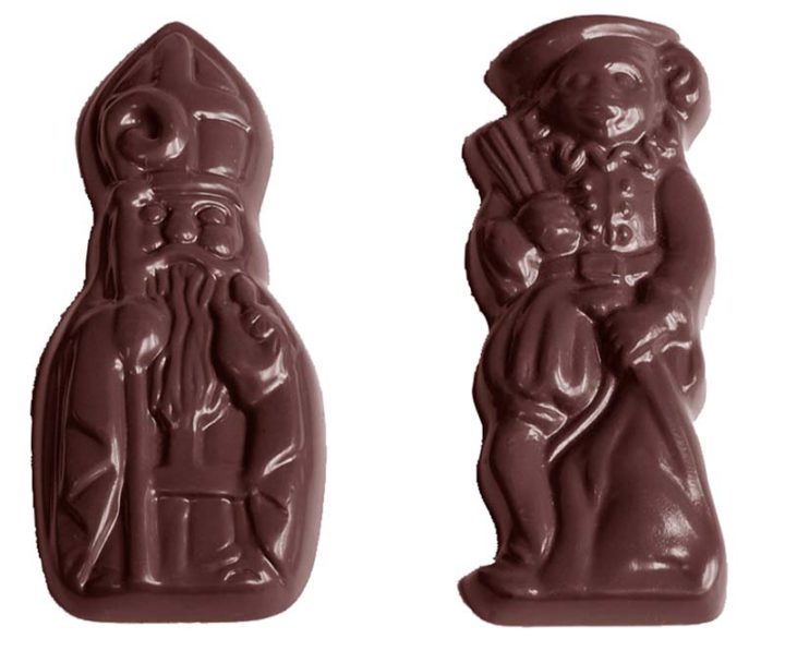 Chocolate World Frame Moulds - CW2365 - St Nicholas & Pete 2 Fig. - 9.5gm - 62x28x8mm