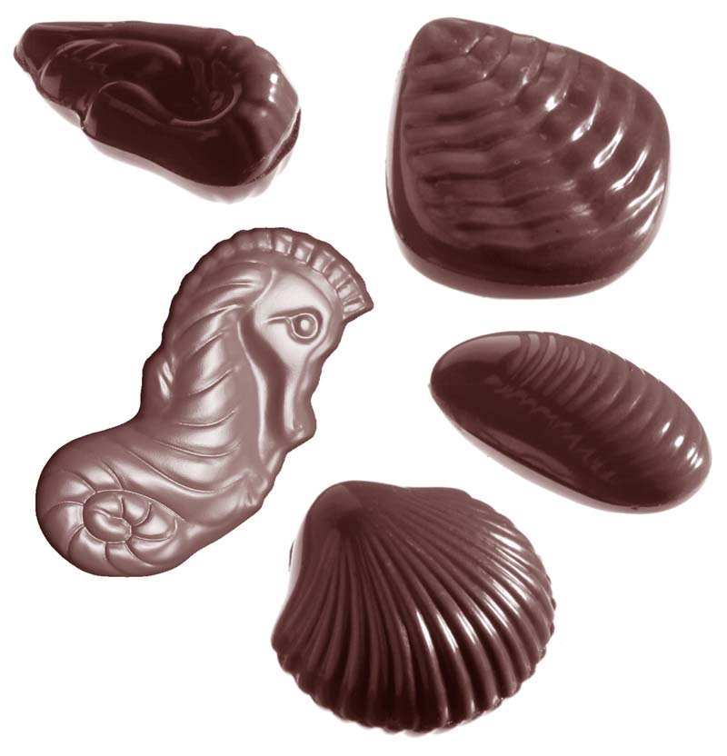 Chocolate World Frame Moulds - CW2373 - Seafood Assorted 8 Fig. - 5gm - N/AxN/AxN/Amm