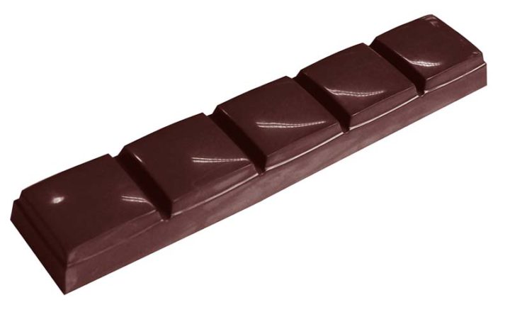 Chocolate World Frame Moulds - CW2377 - Bar Block 5 - 40gm - 130x25x12mm