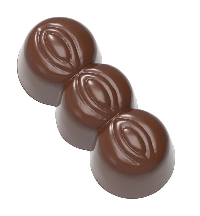 Chocolate World Frame Moulds - CW2391 - Three Nuts - 13gm - 47x19x17mm