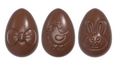 Chocolate World Frame Moulds - CW2395 - Small Funny Egg - 5gm - 33x23x12mm