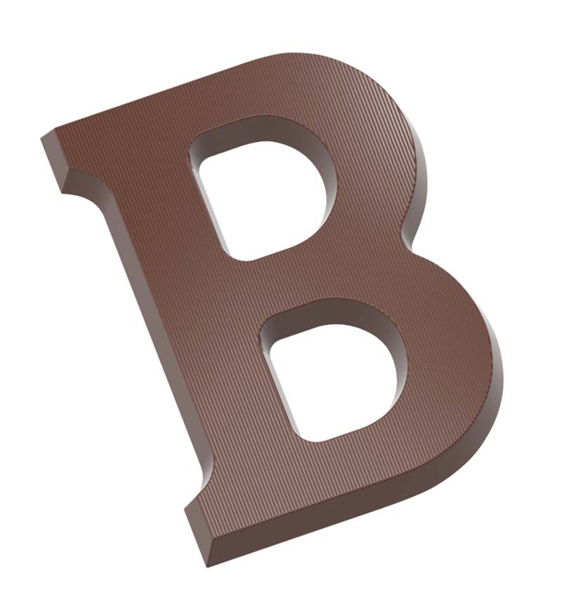 Chocolate World Frame Moulds - CW2401 - Letter B 135 Gr - 135gm - 140.77x102.79x12.13mm