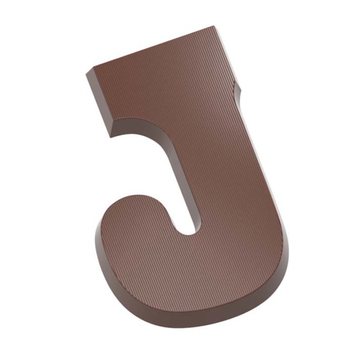 Chocolate World Frame Moulds - CW2409 - Letter J 135 Gr - 135gm - 140.77x94.09x13.33mm