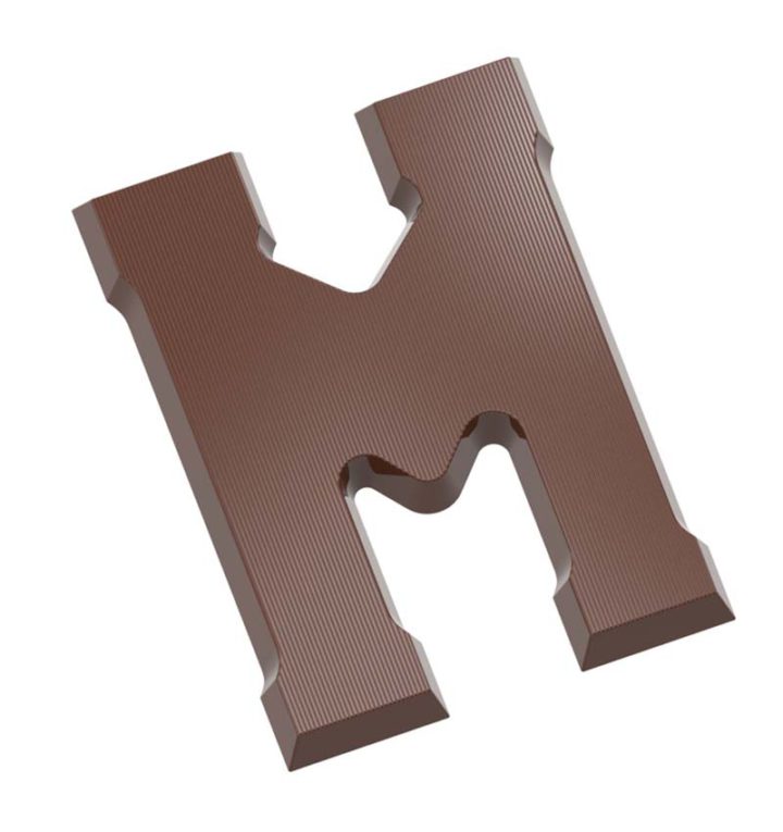 Chocolate World Frame Moulds - CW2412 - Letter M 135 Gr - 135gm - 140.77x105.16x10.99mm