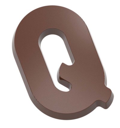 Chocolate World Frame Moulds - CW2416 - Letter Q 135 Gr - 135gm - 140.77x92.87x12.31mm